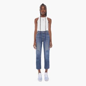 MOTHER Blue Ankle Cropped Jeans